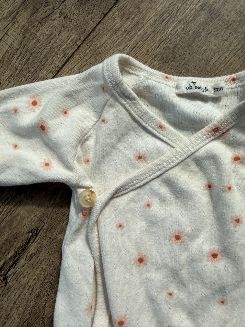 Oh Baby! 3mo | Kimono Set Baby Floral Footed Pajama Set white and Pink - Picture 4 of 7